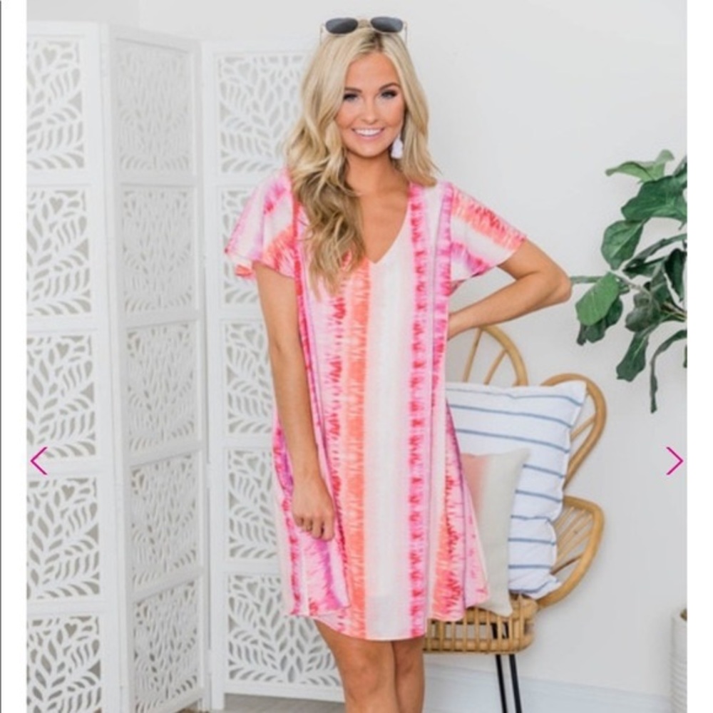 NWOT Pink Lily Shirt Dress